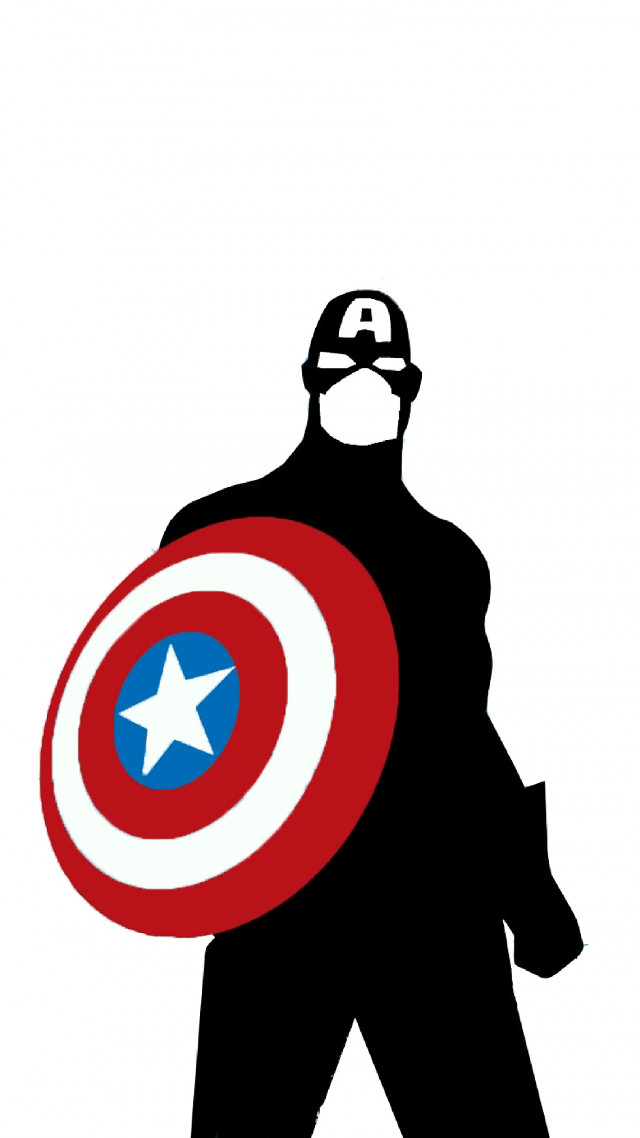 Captain america silhouette shield star free wallpaper for mobile - medium preview image