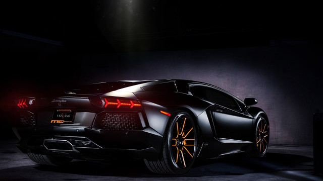 Black sports car dark room #23 free wallpaper for desktop - medium preview image