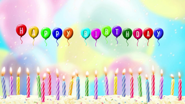 Birthday cake candles balloons happy #3 free wallpaper for desktop - medium preview image