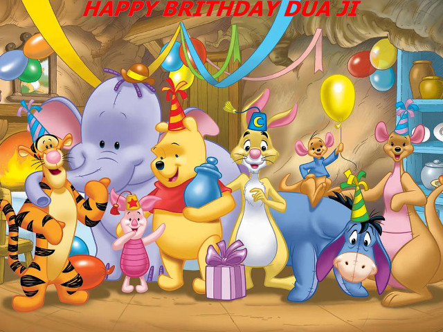 Winnie pooh characters balloons birthday free wallpaper for desktop - medium preview image