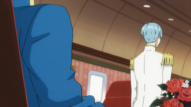 Man blue suit vase flowers free wallpaper for desktop - medium preview image