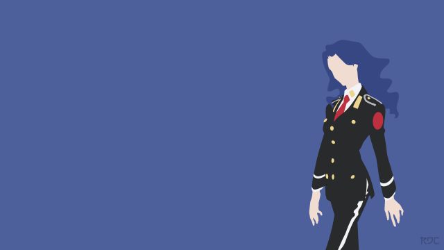 Woman uniform blue background red free wallpaper for desktop - medium preview image