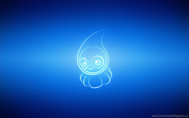 Blue background glowing fire face free wallpaper for desktop - medium preview image