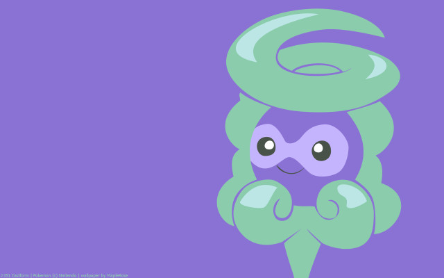 Cartoon green hair purple background free wallpaper for desktop - medium preview image