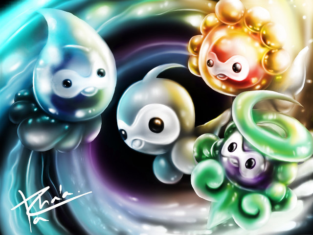 Cartoon animals bubbles spiral blue free wallpaper for desktop - medium preview image