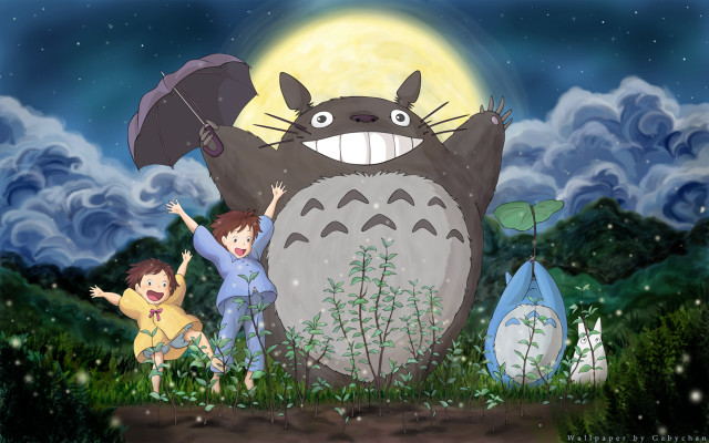 Cartoon woman child totoro statue #2 free wallpaper for desktop - medium preview image