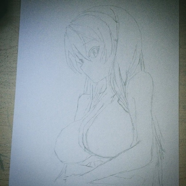 Woman sitting table drawing paper free wallpaper for tablet - medium preview image