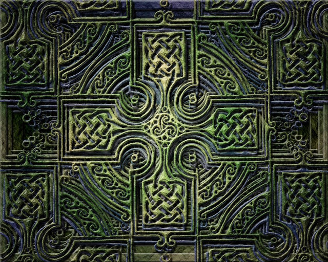 Green black pattern cross side free wallpaper for desktop - medium preview image