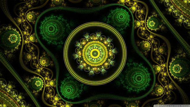 Green yellow pattern circular design free wallpaper for desktop - medium preview image