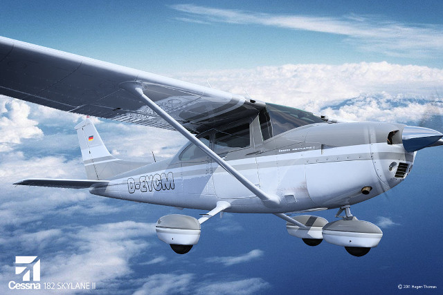 Small airplane flying above clouds free wallpaper for desktop - medium preview image