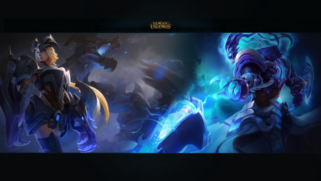 Women armor dark background blue free wallpaper for desktop - medium preview image