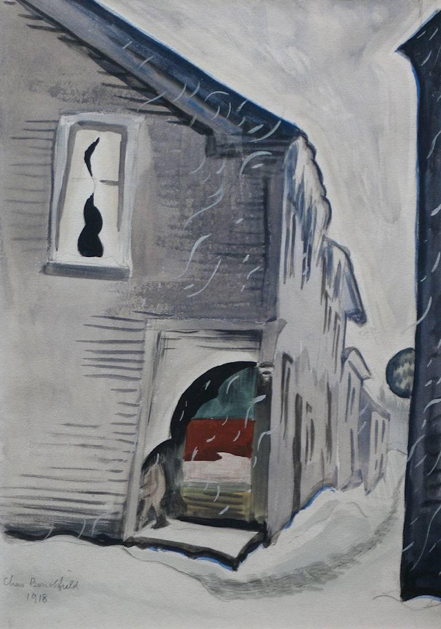 Snowy alley cat window person free wallpaper for mobile - medium preview image