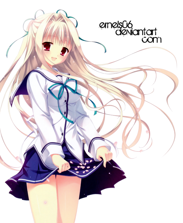 Girl longhair white shirt skirt free wallpaper for mobile - medium preview image