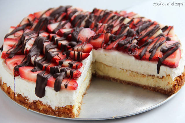 Chocolate strawberry cake slice missing free wallpaper for desktop - medium preview image