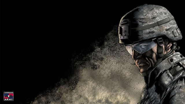 Military man gun black background free wallpaper for desktop - medium preview image