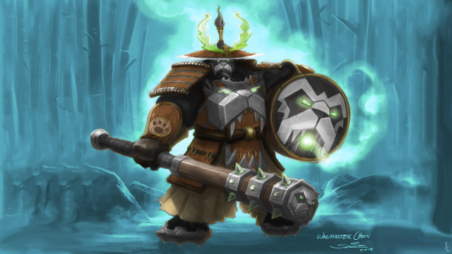 Cartoon character big sword helmet free wallpaper for desktop - medium preview image