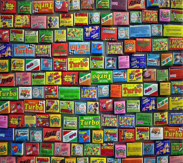 Candy wall maximalism popart glowing free wallpaper for tablet - medium preview image