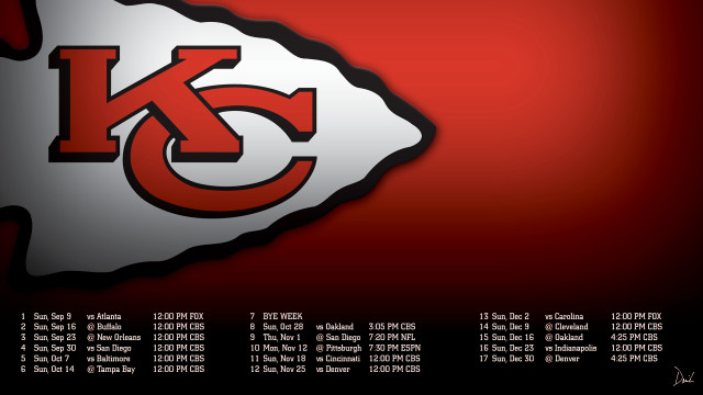 Chiefs logo red black white free wallpaper for desktop - medium preview image