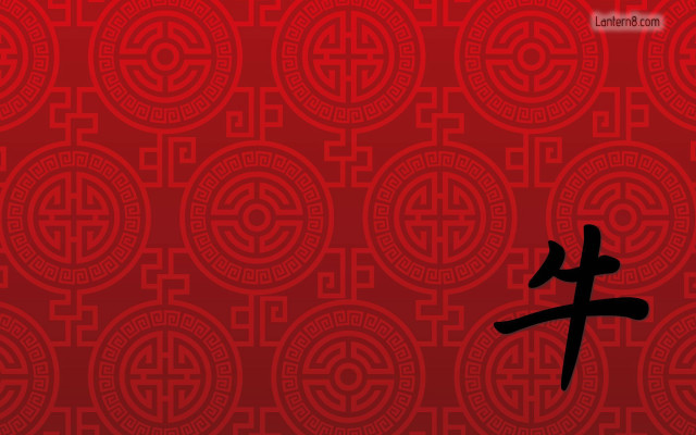 Chinese symbol red background circles free wallpaper for desktop - medium preview image