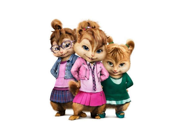 Cartoon chipmunks group white background free wallpaper for desktop - medium preview image
