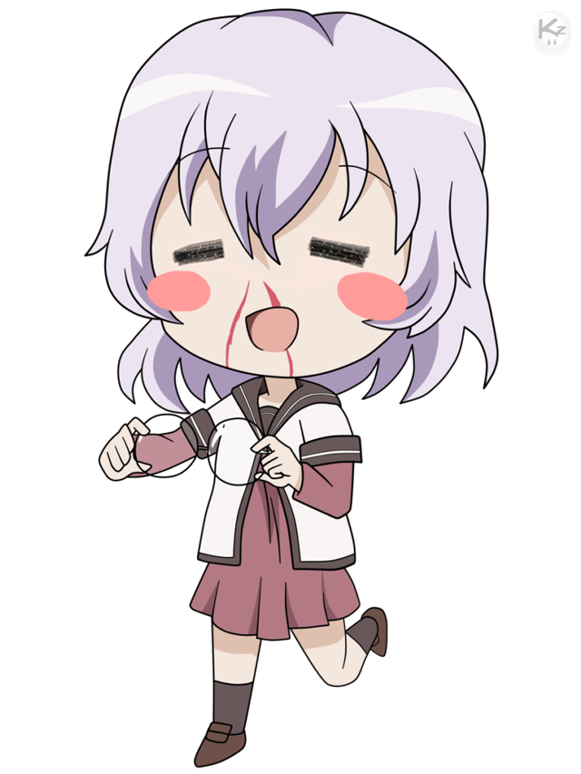 Cartoon character white hair pink free wallpaper for mobile - medium preview image