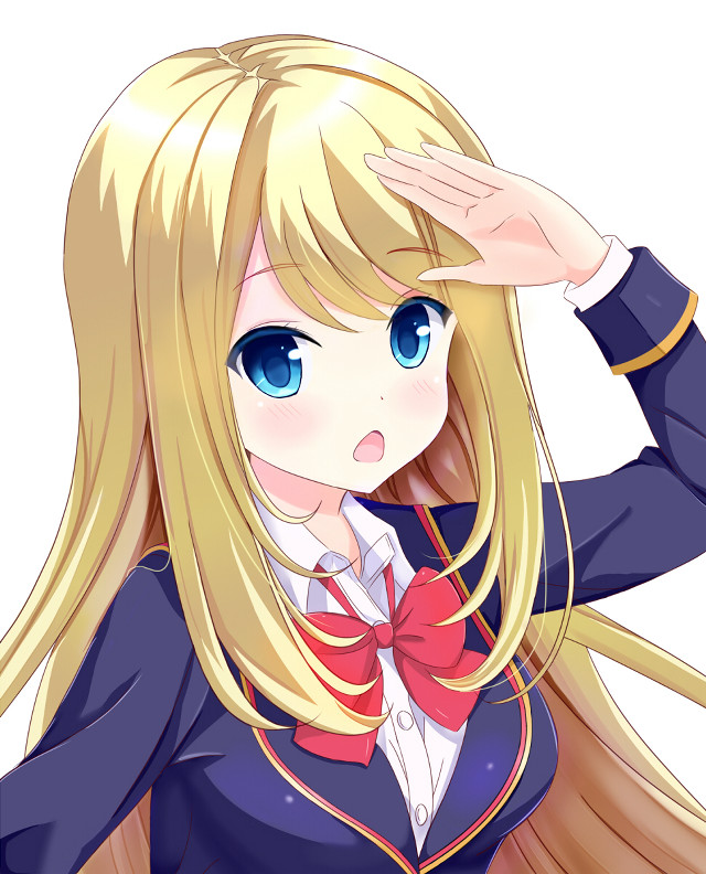 Anime girl blonde hair blue #11 free wallpaper for mobile - medium preview image