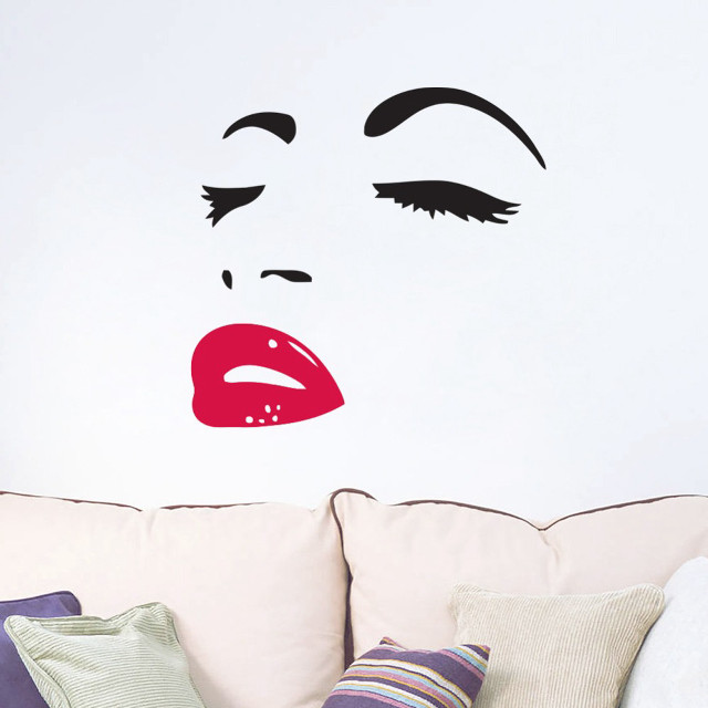 Woman face red lipstick white free wallpaper for tablet - medium preview image