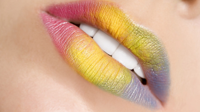 Woman lips multicolored lip glosses free wallpaper for desktop - medium preview image