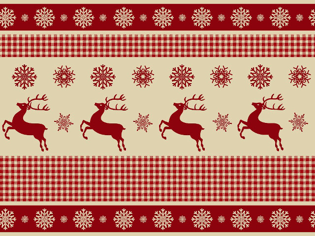 Christmas deer snowflake red beige free wallpaper for desktop - medium preview image