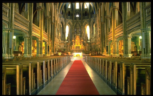 Cathedral red carpet gold pillars free wallpaper for desktop - medium preview image