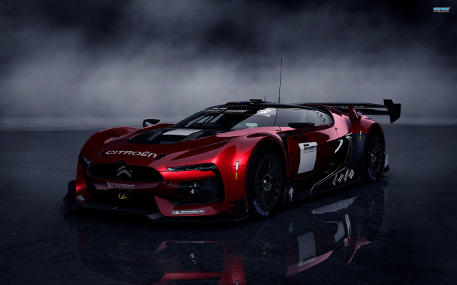 Red sports car dark room #47 free wallpaper for desktop - medium preview image