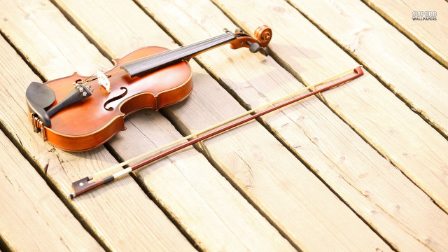 Violin bow wooden floor string free wallpaper for desktop - medium preview image