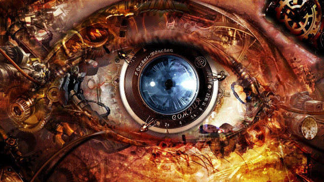 Clock eye gear flame android free wallpaper for desktop - medium preview image