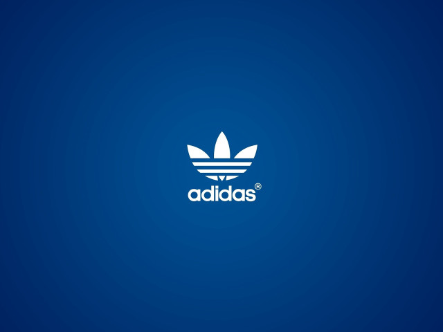 Blue background white adidas logo #5 free wallpaper for desktop - medium preview image