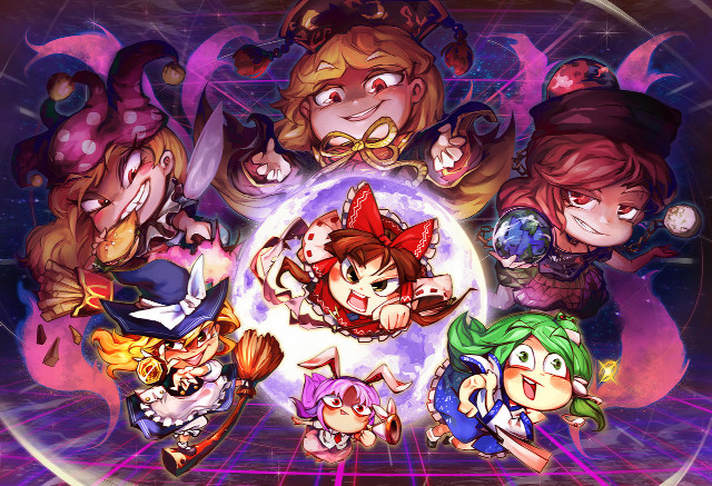 Cartoon characters circular object light free wallpaper for desktop - medium preview image