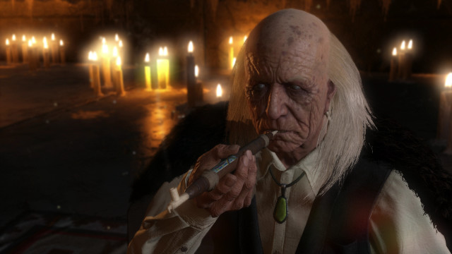Long haired man vest smoking free wallpaper for desktop - medium preview image