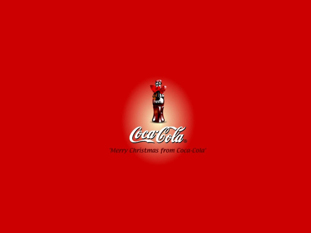 Coca cola red background typographic free wallpaper for desktop - medium preview image