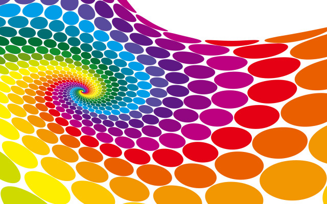 Colorful spiral circles rainbow triadic free wallpaper for desktop - medium preview image