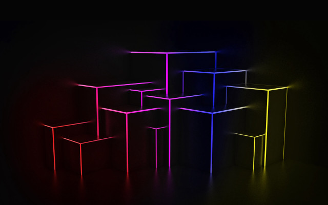 Colored boxes black background red free wallpaper for desktop - medium preview image