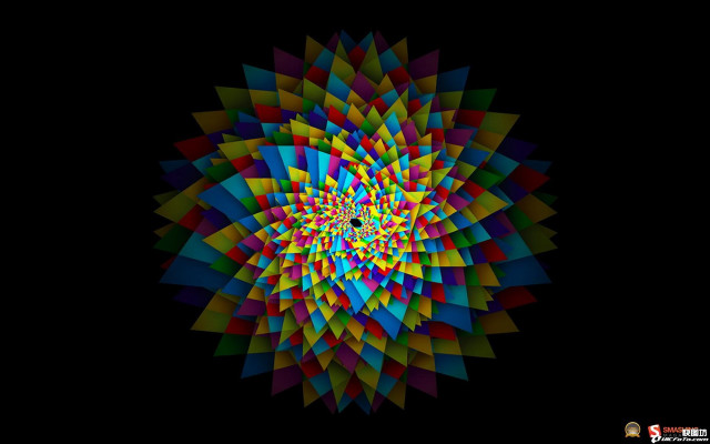 Colorful flower black background white free wallpaper for desktop - medium preview image