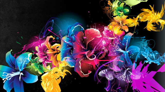 Colorful flower psychedelic vivid constellation free wallpaper for desktop - medium preview image