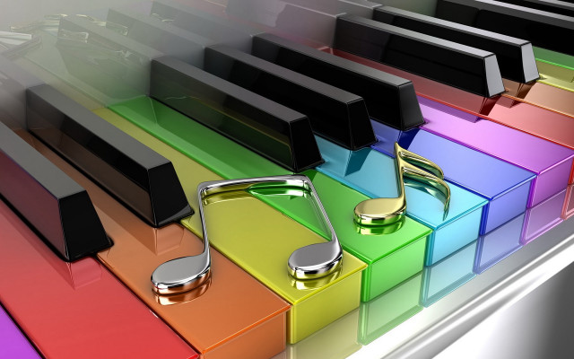 Colorful piano musical note headphones #2 free wallpaper for desktop - medium preview image