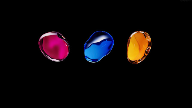 Three colored rings black background free wallpaper for desktop - medium preview image