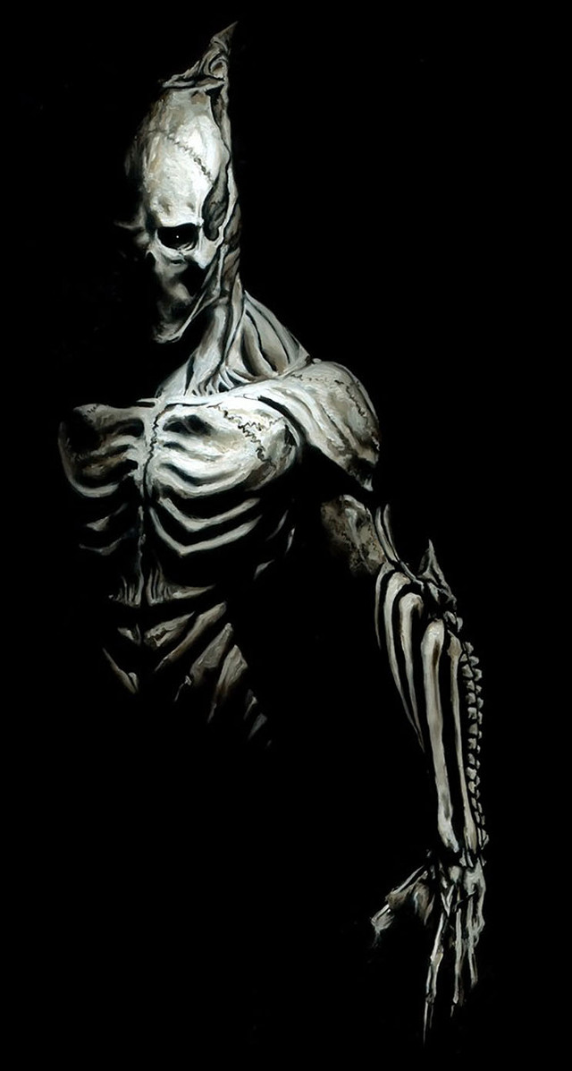 Skeleton head arms dark night free wallpaper for mobile - medium preview image