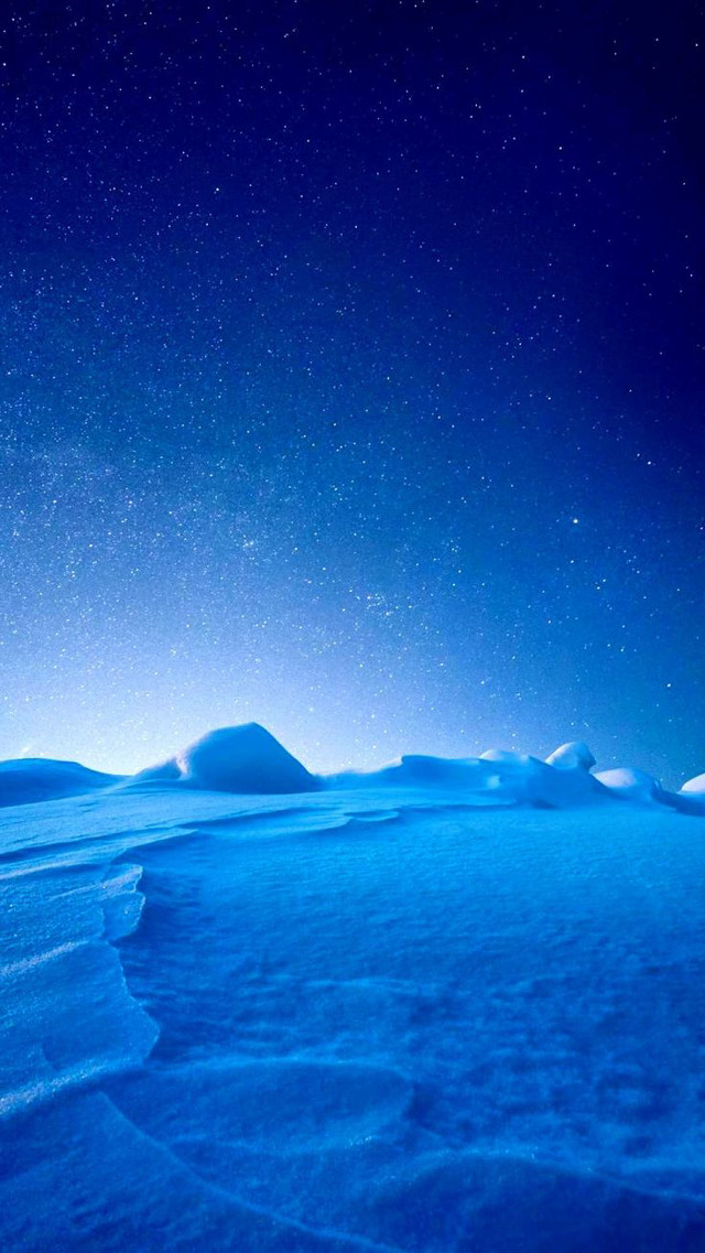 Blue sky stars snow mounds free wallpaper for mobile - medium preview image