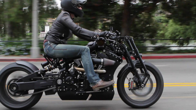 Man motorcycle street forest fence free wallpaper for desktop - medium preview image