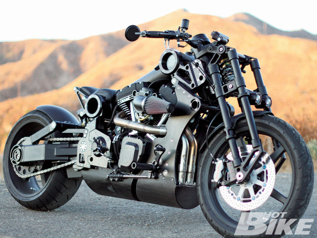 Motorcycle parked road mountains cloudy free wallpaper for desktop - medium preview image