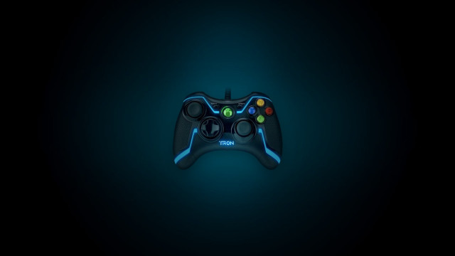 Black blue controller lit dark free wallpaper for desktop - medium preview image