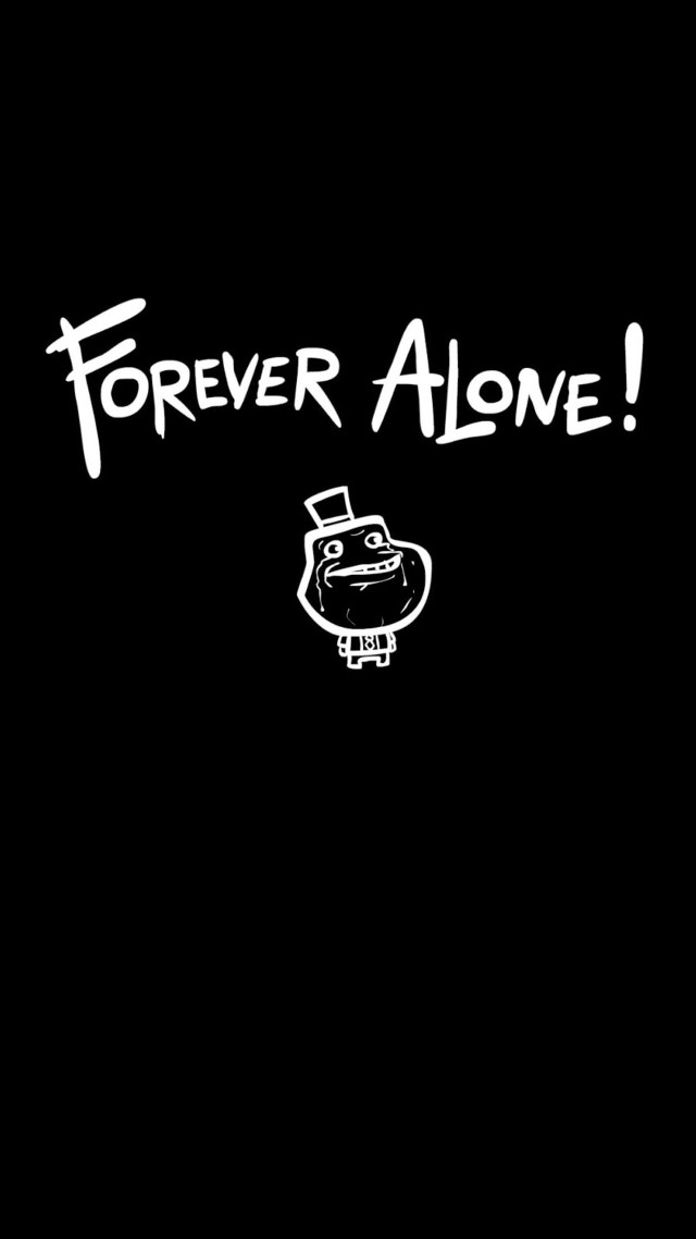 Forever alone cartoon dog top free wallpaper for mobile - medium preview image
