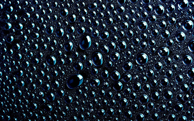 Water droplets blue background black free wallpaper for desktop - medium preview image